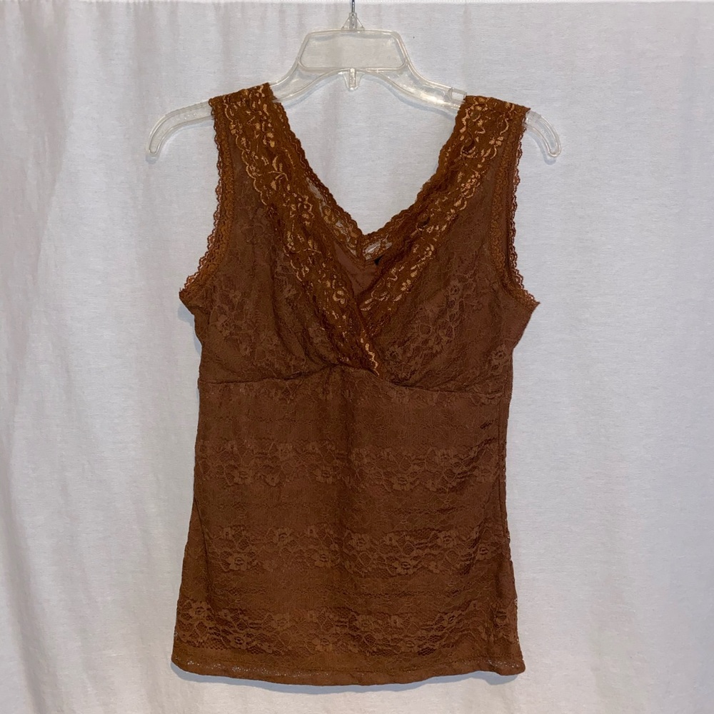 Brown Lace Tank
